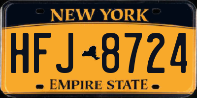 NY license plate HFJ8724