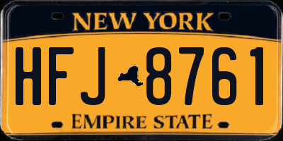 NY license plate HFJ8761