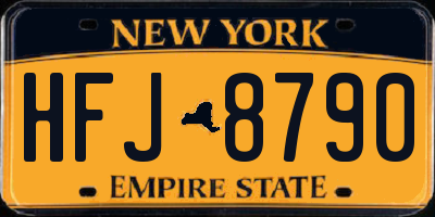 NY license plate HFJ8790