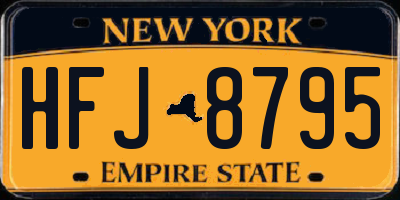 NY license plate HFJ8795