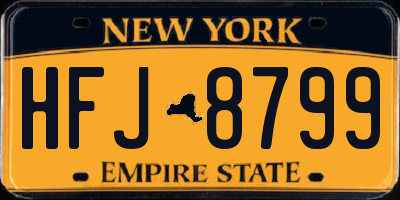 NY license plate HFJ8799