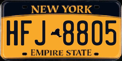 NY license plate HFJ8805
