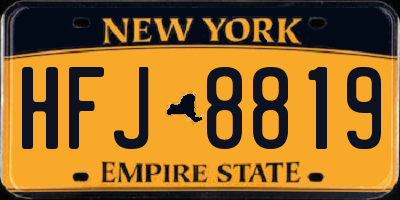 NY license plate HFJ8819