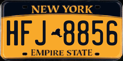 NY license plate HFJ8856