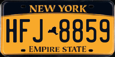NY license plate HFJ8859