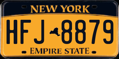 NY license plate HFJ8879