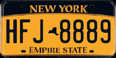 NY license plate HFJ8889