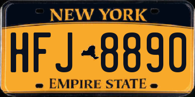 NY license plate HFJ8890