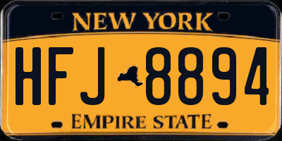 NY license plate HFJ8894