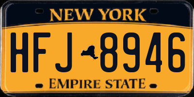 NY license plate HFJ8946