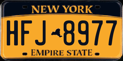 NY license plate HFJ8977