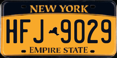 NY license plate HFJ9029