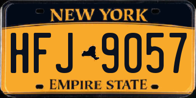 NY license plate HFJ9057