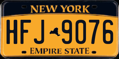 NY license plate HFJ9076