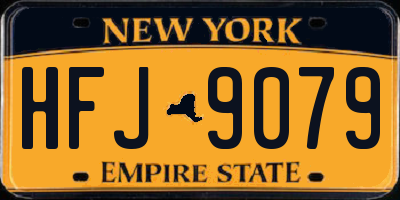 NY license plate HFJ9079