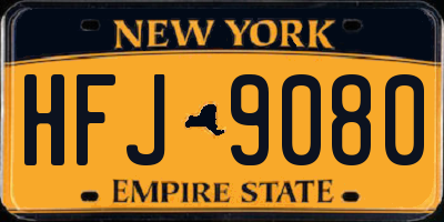 NY license plate HFJ9080