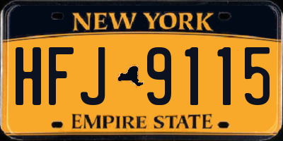 NY license plate HFJ9115