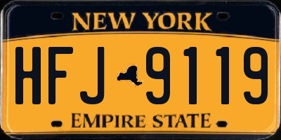 NY license plate HFJ9119