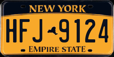 NY license plate HFJ9124