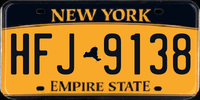 NY license plate HFJ9138