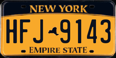 NY license plate HFJ9143