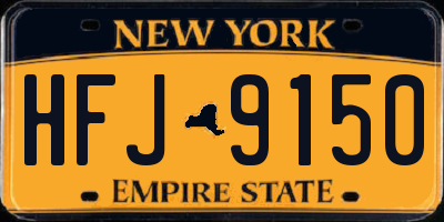 NY license plate HFJ9150