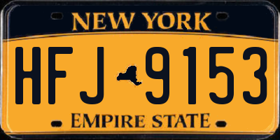 NY license plate HFJ9153