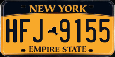 NY license plate HFJ9155