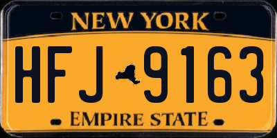 NY license plate HFJ9163