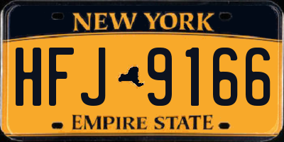 NY license plate HFJ9166