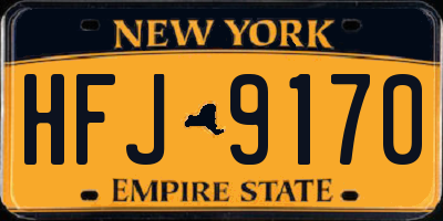 NY license plate HFJ9170