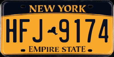 NY license plate HFJ9174