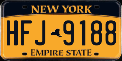 NY license plate HFJ9188
