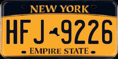 NY license plate HFJ9226