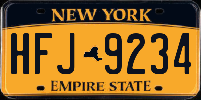NY license plate HFJ9234