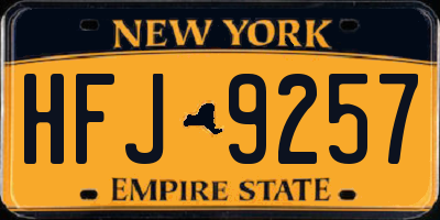 NY license plate HFJ9257