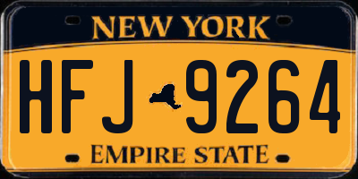 NY license plate HFJ9264