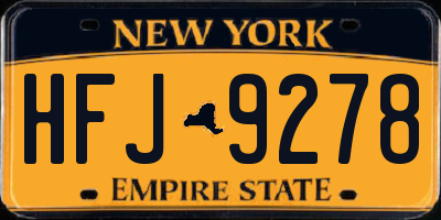 NY license plate HFJ9278