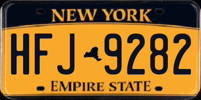 NY license plate HFJ9282