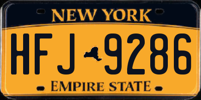 NY license plate HFJ9286