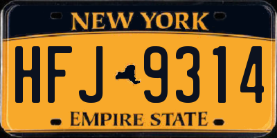 NY license plate HFJ9314
