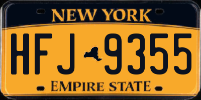 NY license plate HFJ9355