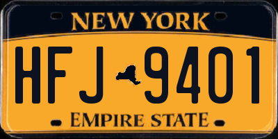 NY license plate HFJ9401
