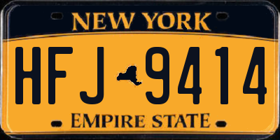 NY license plate HFJ9414