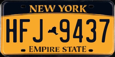 NY license plate HFJ9437