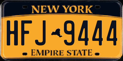 NY license plate HFJ9444