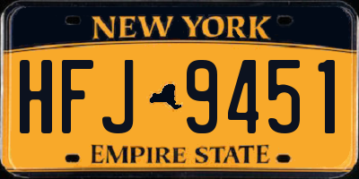 NY license plate HFJ9451