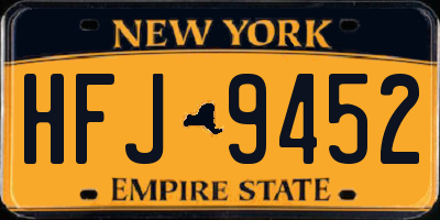 NY license plate HFJ9452