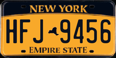 NY license plate HFJ9456