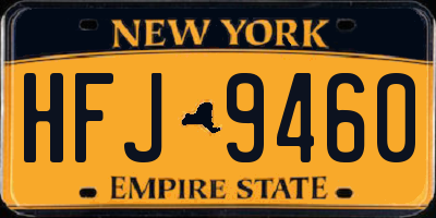 NY license plate HFJ9460